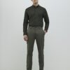 Khaki Muscle Fit Textured Shirt
