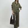 Khaki Oversized Faux Suede Overshirt