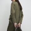 Khaki Oversized Faux Suede Overshirt