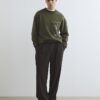 Khaki Oversized Fit Green Flower Sweatshirt