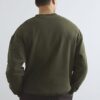 Khaki Oversized Fit Green Flower Sweatshirt
