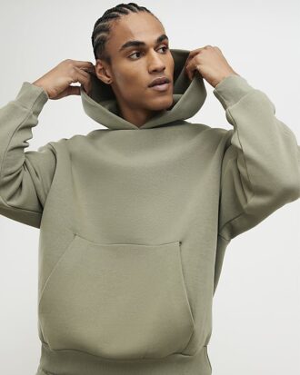 Khaki Oversized Fit Hoodie