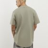 Khaki Regular Fit Curve Hem T-Shirt