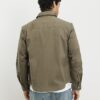 Khaki Regular Fit Curved Hem Zip Overshirt