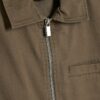 Khaki Regular Fit Curved Hem Zip Overshirt