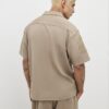 Khaki Regular Fit Paisley Embroidery Shirt