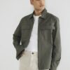 Khaki Regular Fit Zipped Overshirt