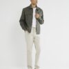 Khaki Regular Fit Zipped Overshirt
