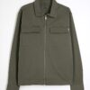 Khaki Regular Fit Zipped Overshirt
