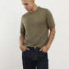 Khaki Slim Fit Knitted T-Shirt