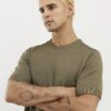 Khaki Slim Fit Knitted T-Shirt