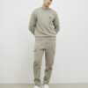 Khaki Slim Fit Nylon Pocket Sweatshirt