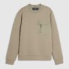 Khaki Slim Fit Nylon Pocket Sweatshirt