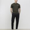 Khaki Slim Fit Textured Ame Saint T-Shirt