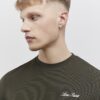 Khaki Slim Fit Textured Ame Saint T-Shirt