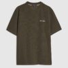 Khaki Slim Fit Textured Ame Saint T-Shirt