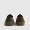Khaki Suede Buckle Loafers