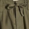 Khaki Wide Leg Cargo Trousers