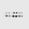 Metal Multi Crystals Pack Of 6 Earrings