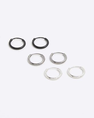 Metal Pack of 3 Multi Mixed Hoop Earrings
