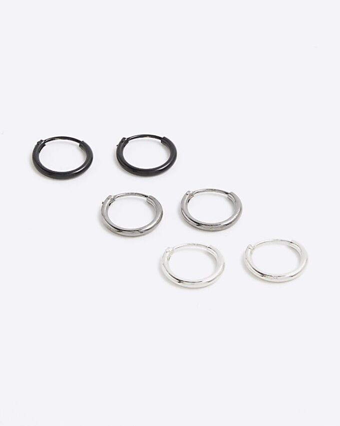 Metal Pack of 3 Multi Mixed Hoop Earrings