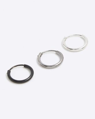Metal Pack of 3 Multi Mixed Hoop Earrings