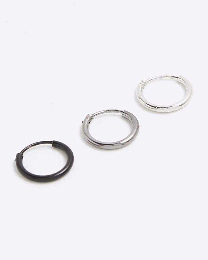 Metal Pack of 3 Multi Mixed Hoop Earrings