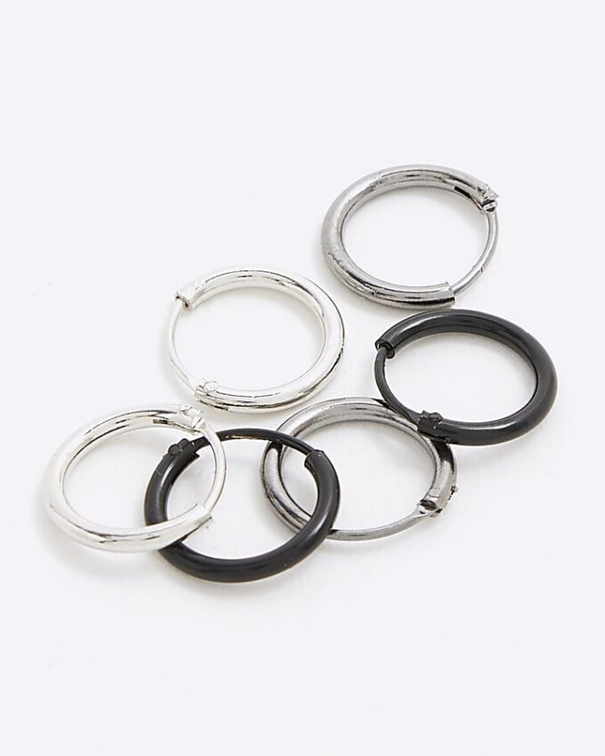 Metal Pack of 3 Multi Mixed Hoop Earrings