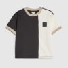 Mini Boys Beige Colour Block Luminis T-Shirt