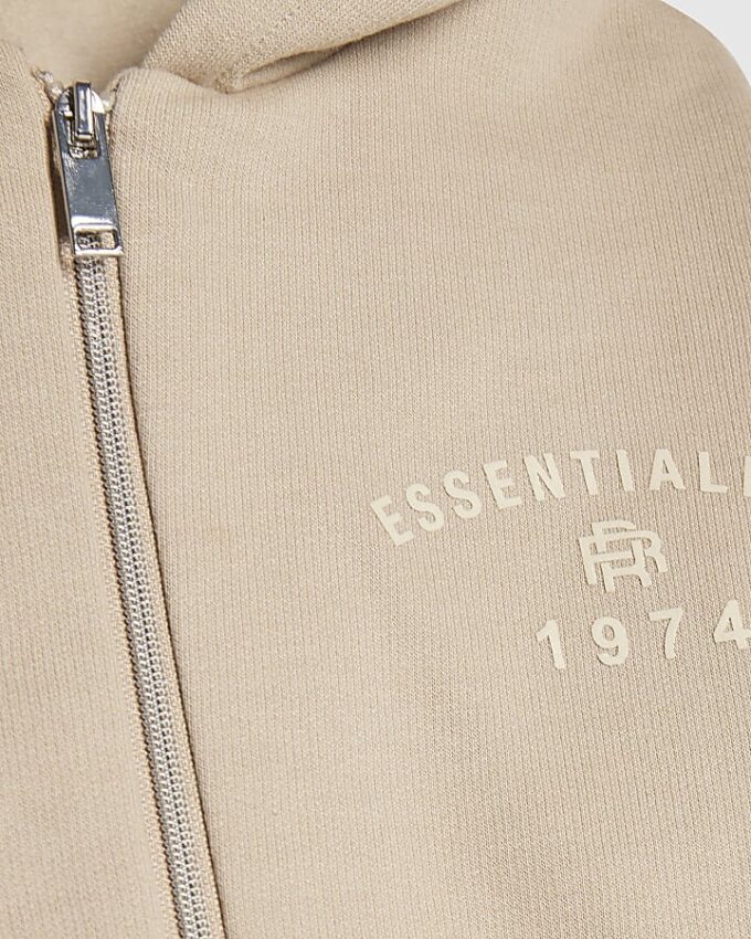 Mini Boys Beige Essentialism Hoodie Set
