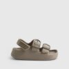 Mini Boys Beige Moulded Double Strap Sliders