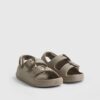 Mini Boys Beige Moulded Double Strap Sliders