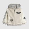 Mini Boys Beige Penrose Badge Bomber Jacket