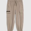 Mini Boys Beige Zip Cargo Trousers Mini Boys Beige Zip Cargo Trousers