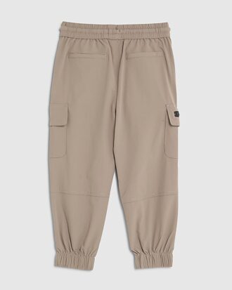 Mini Boys Beige Zip Cargo Trousers