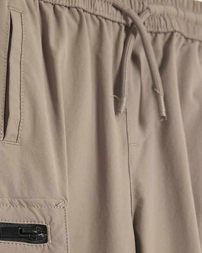 Mini Boys Beige Zip Cargo Trousers Mini Boys Beige Zip Cargo Trousers