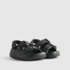 Mini Boys Black Moulded Double Strap Sliders