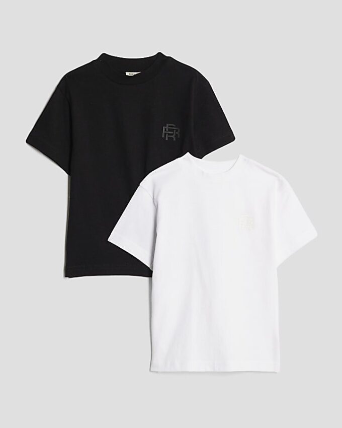 Mini Boys Black Pack Of 2 RI T-Shirts