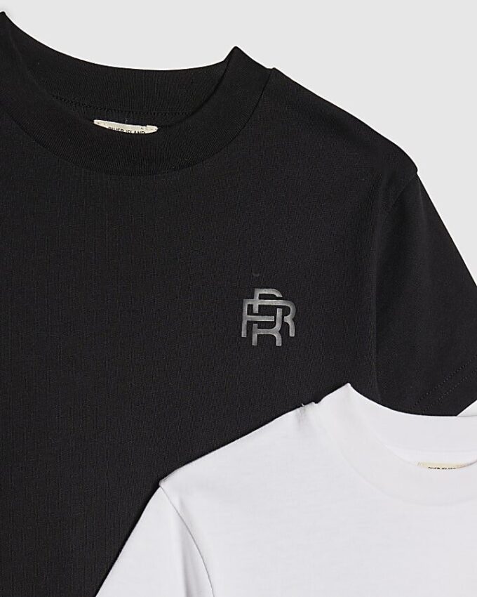 Mini Boys Black RR Pack Of 2 T-Shirts