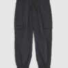 Mini Boys Black Zip Cargo Trousers Mini Boys Black Zip Cargo Trousers