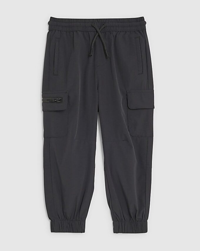 Mini Boys Black Zip Cargo Trousers Mini Boys Black Zip Cargo Trousers