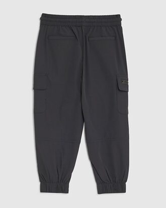 Mini Boys Black Zip Cargo Trousers