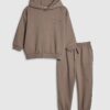 Mini Boys Brown Essentialism Hoodie Set