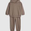Mini Boys Brown Essentialism Hoodie Set