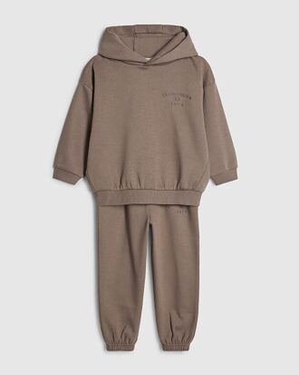 Mini Boys Brown Essentialism Hoodie Set