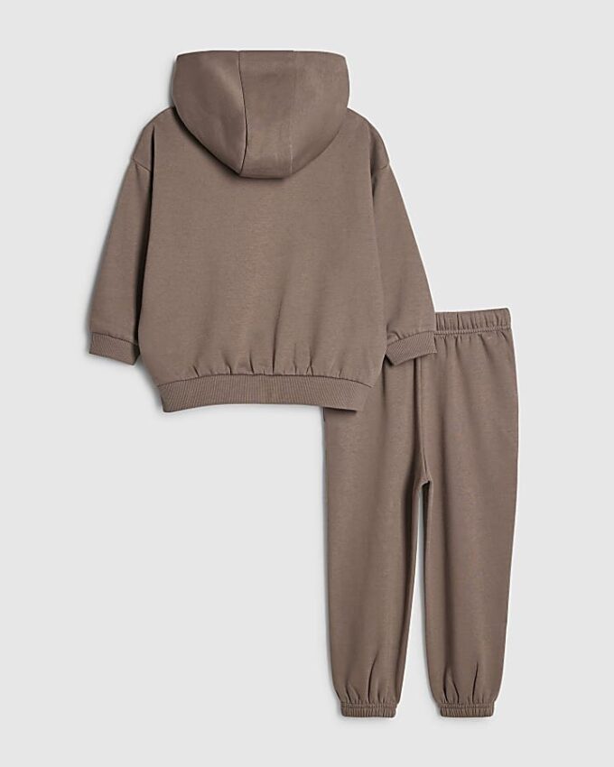 Mini Boys Brown Essentialism Hoodie Set