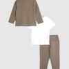 Mini Boys Brown Jacket 3 Piece Set Mini Boys Brown Jacket 3 Piece Set