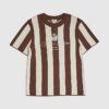 Mini Boys Brown Stripe Football T-Shirt