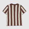 Mini Boys Brown Stripe Football T-Shirt