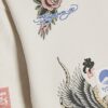 Mini Boys Cream Japanese Bird Print Hoodie
